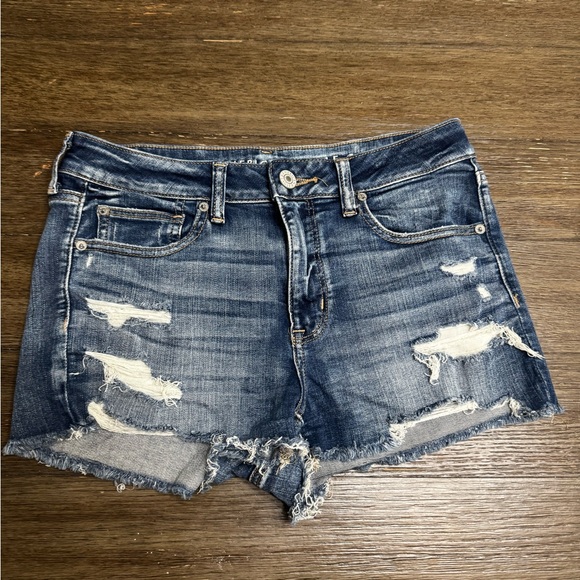American Eagle Outfitters Pants - American Eagle Outfitters Blue Jean Shorts Distressed Frayed Hem‎